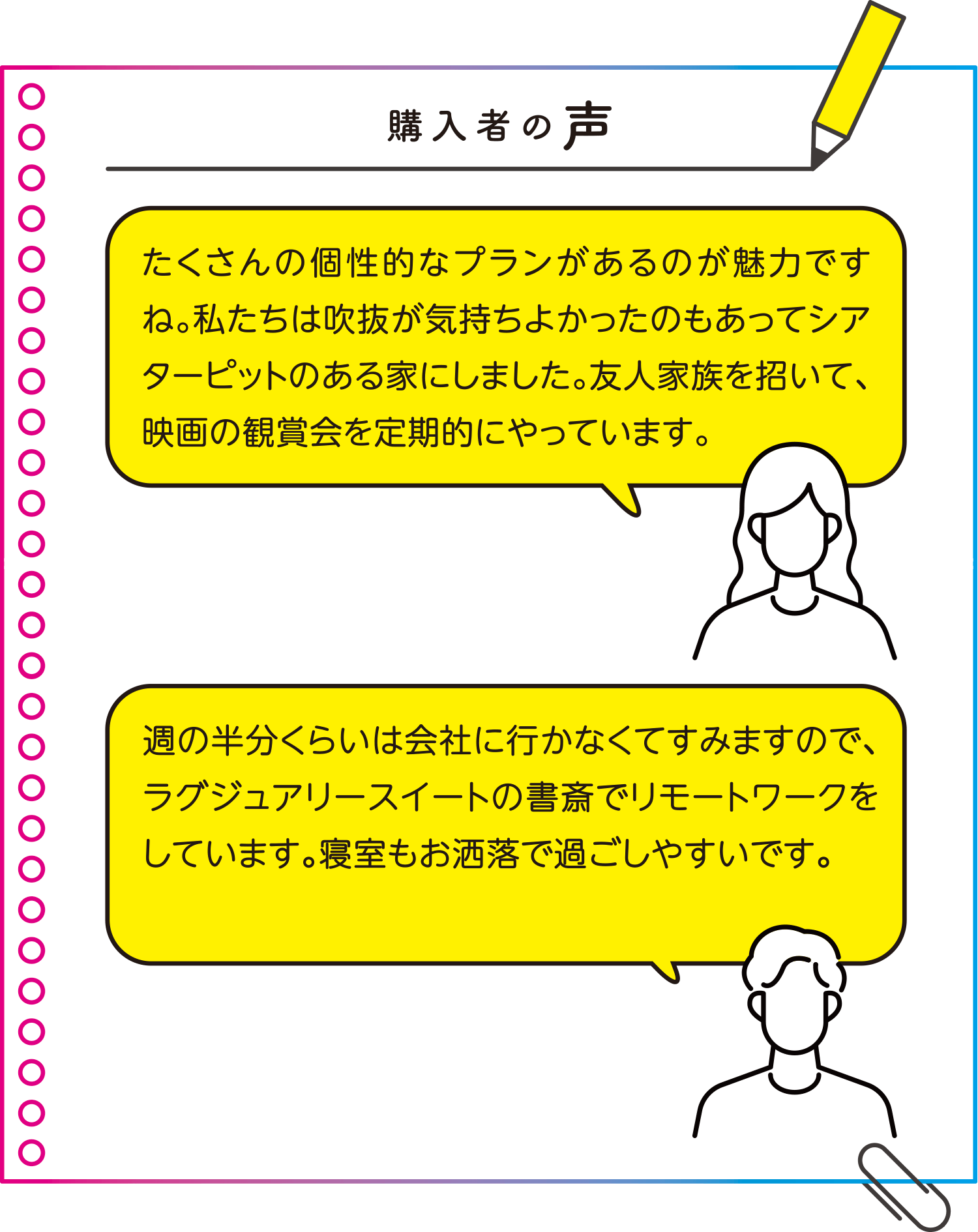 購入者の声